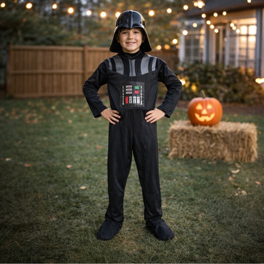 Rubies Star Wars Darth Vader‎ Kids Costume Jumpsuit Halloween Cosplay M
